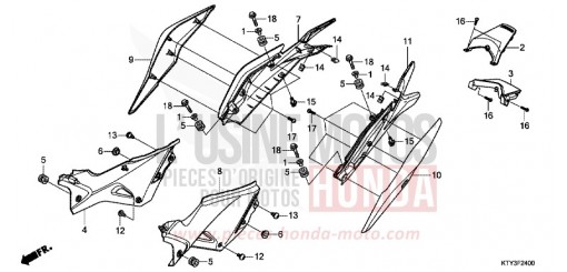 COUVERCLE LATERAL CBR125RSC de 2012